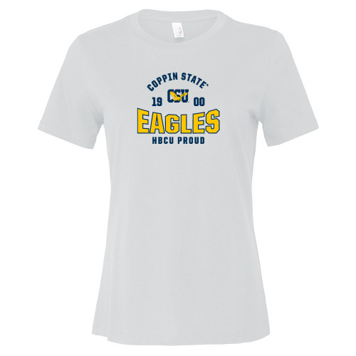  Bella + Canvas Womens White Relaxed Cotton T Shirt - Coppin State Eagles HBCU Proud