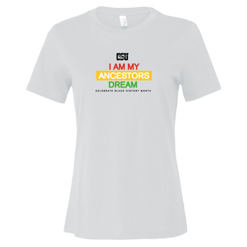  Bella + Canvas Womens White Relaxed Cotton T Shirt - Coppin State Ancestors Dream - Black History