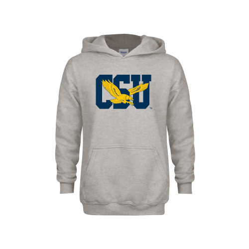  Youth Grey Fleece Hood - Official Logo