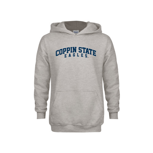  Youth Grey Fleece Hood - Arched Coppin State Eagles