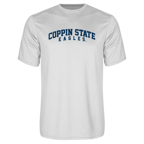  White Performance Tee - Arched Coppin State Eagles