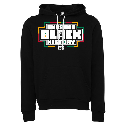  Bella + Canvas Black Fleece Hood - HBCU Graphic