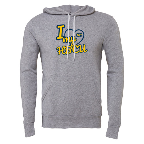  Bella + Canvas Heather Grey Fleece Hood - Coppin State I heart my HBCU