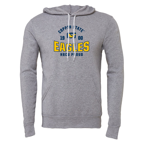  Bella + Canvas Heather Grey Fleece Hood - Coppin State Eagles HBCU Proud