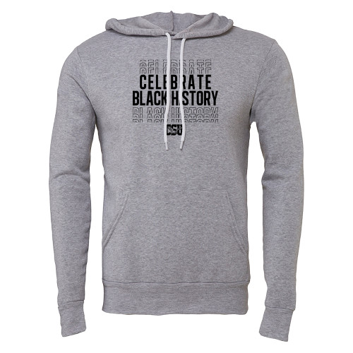  Bella + Canvas Heather Grey Fleece Hood - Coppin State Celebrate Black History Repeat Design