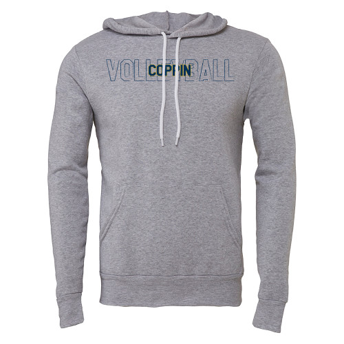  Bella + Canvas Heather Grey Fleece Hood - Coppin State Volleyball Outline