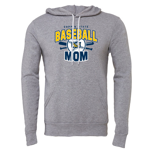  Bella + Canvas Heather Grey Fleece Hood - Coppin State Baseball Mom