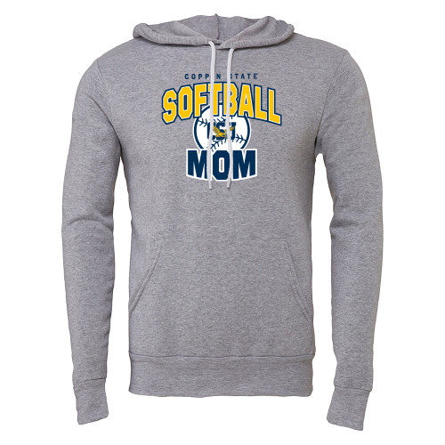  Bella + Canvas Heather Grey Fleece Hood - Coppin State Softball Mom