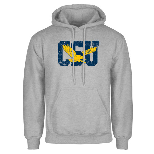  Grey Fleece Hoodie - Official Logo Distressed