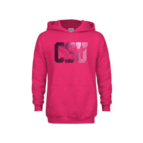  Youth Hot Pink Fleece Hoodie - Official Logo Foil