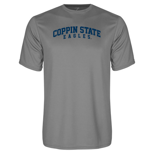  Grey Concrete Performance Tee - Arched Coppin State Eagles