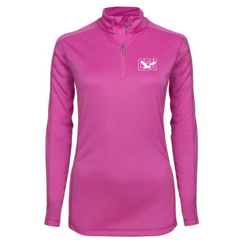  Syntrel Womens Raspberry Interlock 1/4 Zip - Official Logo