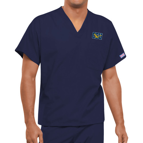  Unisex Navy WW Originals V Neck Scrub Top - Official Logo