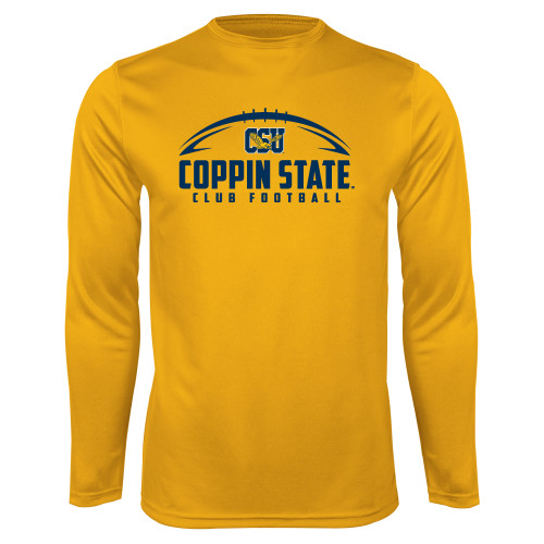  Gold Performance Long Sleeve Shirt - Coppin State Club Football w/ Football