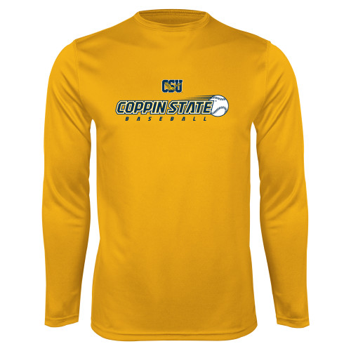  Gold Performance Long Sleeve Shirt - Coppin State Baseball Flying Ball