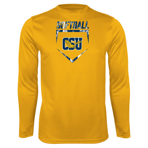  Gold Performance Long Sleeve Shirt - Softball Plate