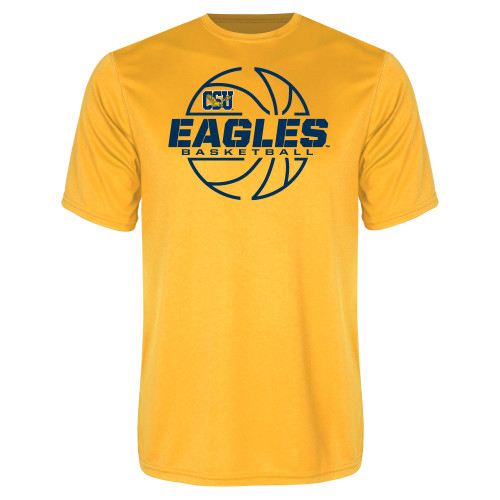  Gold Performance Tee - Eagles Basketball Split Lined Ball