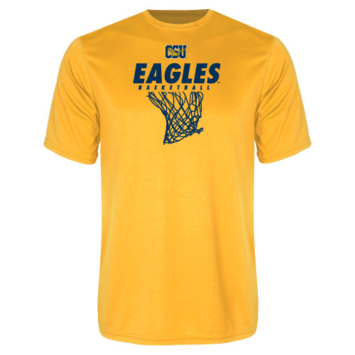  Gold Performance Tee - Eagles Basketball w/ Hanging Net