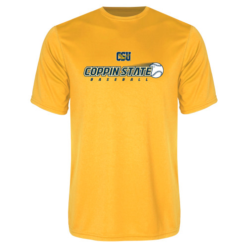  Gold Performance Tee - Coppin State Baseball Flying Ball