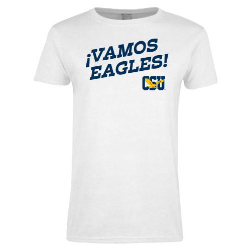  Womens White Short Sleeve Tee - Calavera Hispanic Heritage - CSU