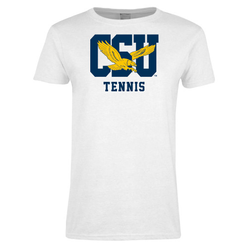  Womens White Short Sleeve Tee - Tennis