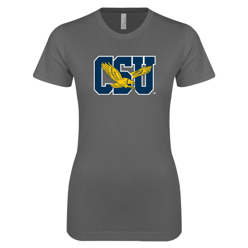  Next Level Womens Charcoal Boyfriend Tee - Official Logo