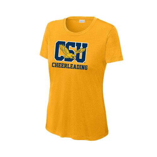  Womens Gold Performance Short Sleeve Tee - Cheerleading