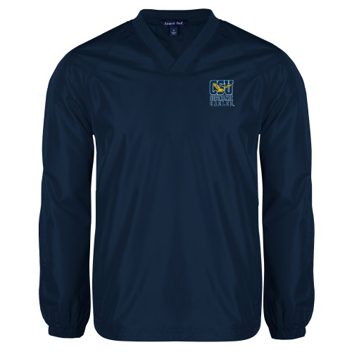  Navy V Neck Raglan Windshirt - CSU Coppin State Eagles