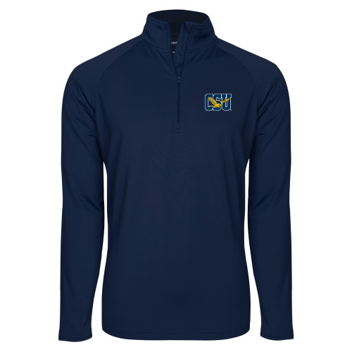  Sport Tek Navy Sport Wick Stretch 1/2 Zip Pullover - Official Logo