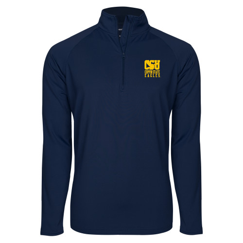  Sport Tek Navy Sport Wick Stretch 1/2 Zip Pullover - CSU Coppin State Eagles