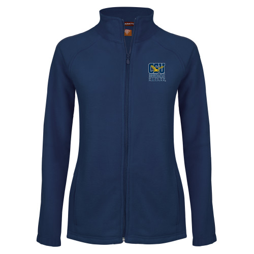  Womens Navy Fleece Full Zip Jacket - CSU Coppin State Eagles