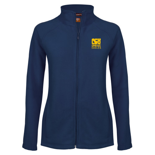  Womens Navy Fleece Full Zip Jacket - CSU Coppin State Eagles