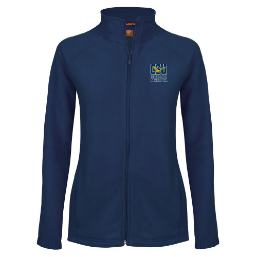  Womens Navy Fleece Full Zip Jacket - CSU Coppin State Athletics
