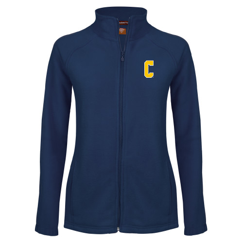  Womens Navy Fleece Full Zip Jacket - Block C