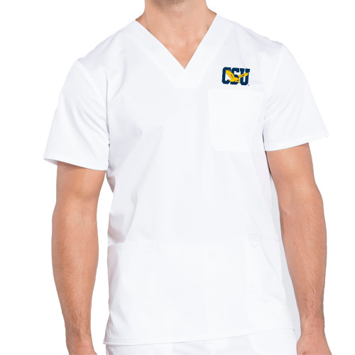  Mens White Revolution Scrub Top - Official Logo