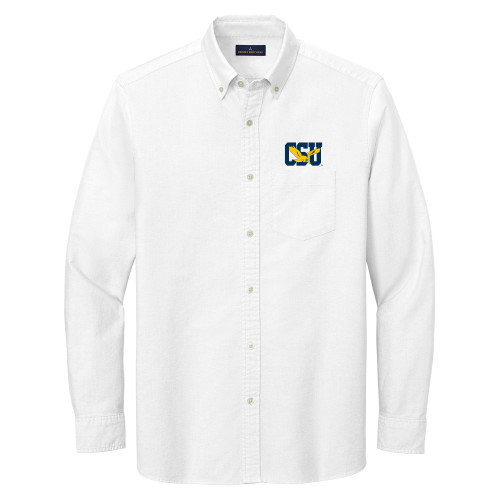  Brooks Brothers Mens White Casual Oxford Cloth Shirt - Official Logo