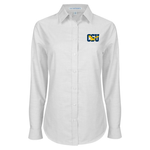  Womens White Oxford Shirt - Official Logo