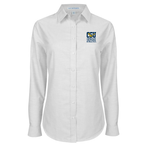  Womens White Oxford Shirt - CSU Coppin State Athletics