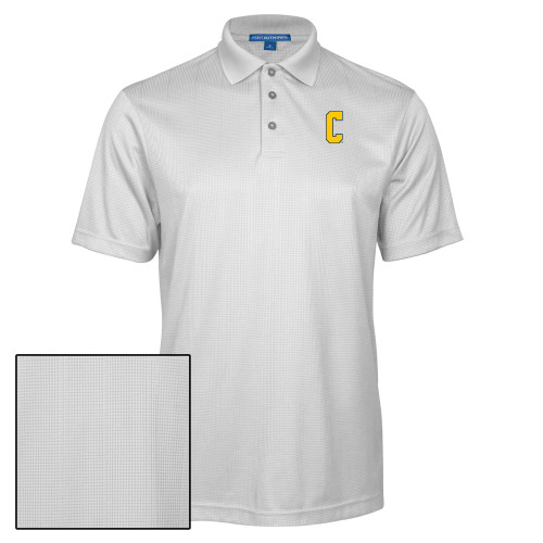  White Performance Fine Jacquard Polo - Block C