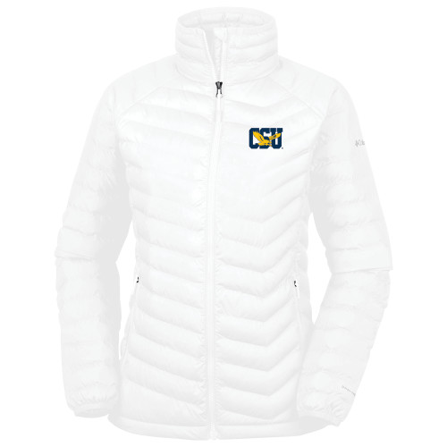  Columbia Womens White Powder Lite Jacket - Official Logo