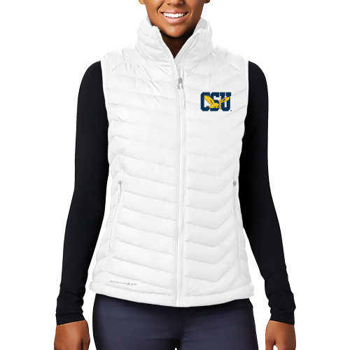  Columbia Womens White Powder Lite Vest - Official Logo