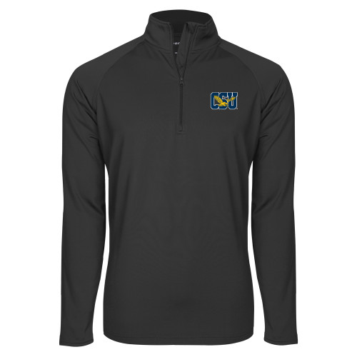  Sport Tek Charcoal Sport Wick Stretch 1/2 Zip Pullover - Official Logo