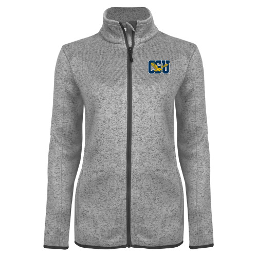  Womens Grey Heather Fleece Jacket - Official Logo