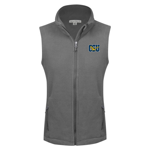  Womens Charcoal Fleece Full Zip Vest - Official Logo