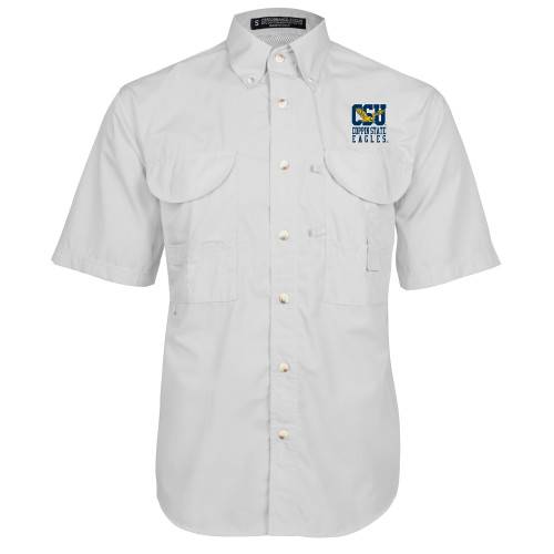  White Fishing Shirt Performance Short Sleeve - CSU Coppin State Eagles