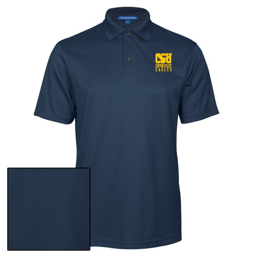  Navy Performance Fine Jacquard Polo - CSU Coppin State Eagles