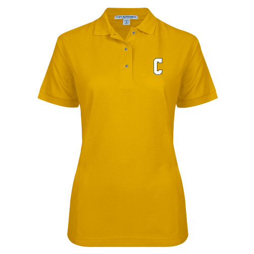  Womens Silk Touch Gold Pique Polo - Block C