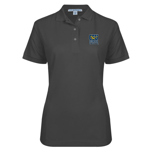 Womens Silk Touch Charcoal Pique Polo - CSU Coppin State Eagles