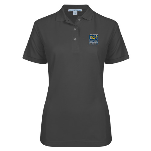  Womens Silk Touch Charcoal Pique Polo - CSU Coppin State Athletics