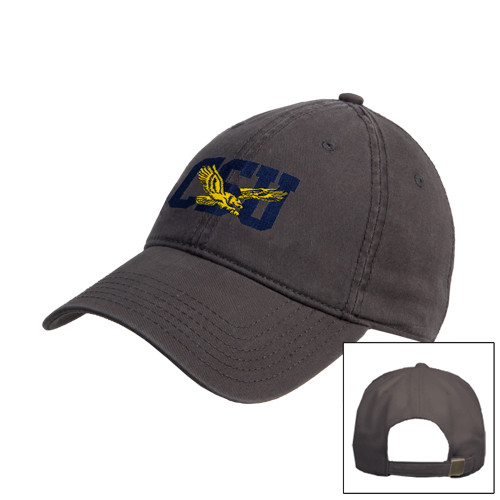  Charcoal Unstructured Adjustable Low Profile Hat - Official Logo